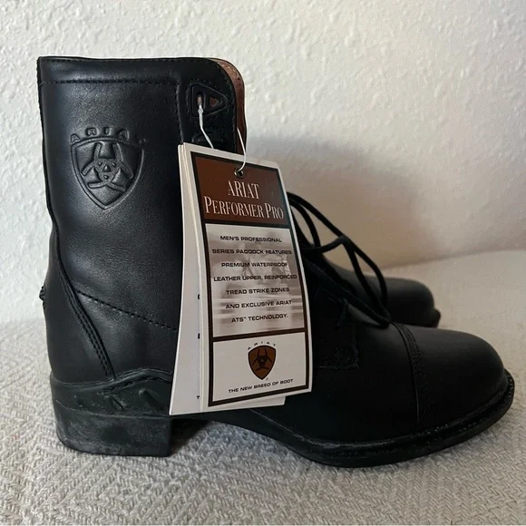New! Ariat Scout Paddock Black Combat Boots Size 6 - Picture 6 of 7